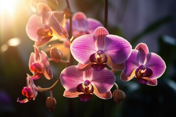 Fototapeta na wymiar Delicate Orchids in Full Bloom