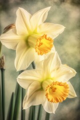 daffodils on a black background