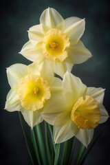 Fototapeta premium daffodils on black