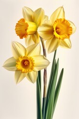 Obraz premium yellow daffodils isolated on white