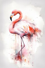 pink flamingo in water
