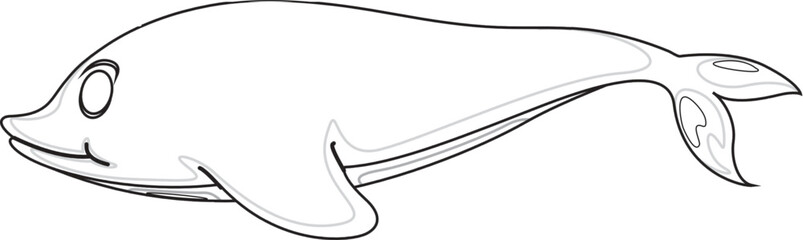 Cartoon Dolphin Vector Graphic