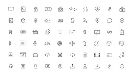 Project management icon collection. Time management and planning concept. Line icon set
