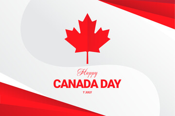 Happy Canada Day background design with red maple leaf. vector illustration for greeting card, decoration and covering