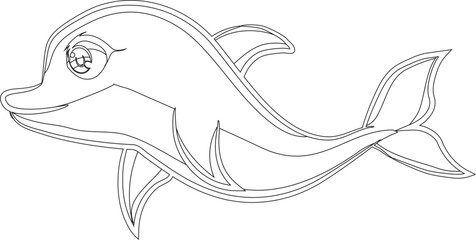 Cartoon Dolphin Vector Graphic