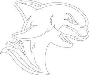 Cartoon Dolphin Vector Graphic
