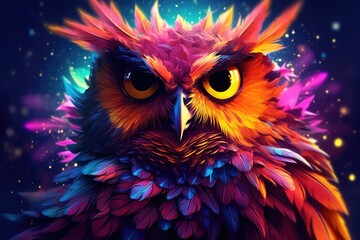 Obraz premium owl in night sky