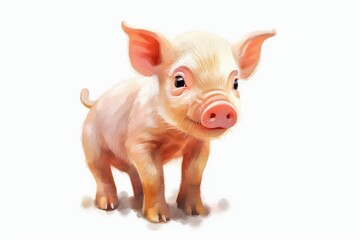 pig on white background