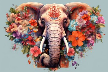 elephant with flower