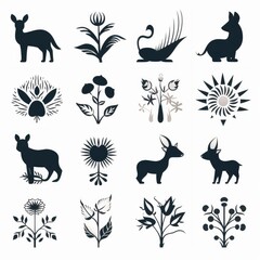 set of animals silhouettes
