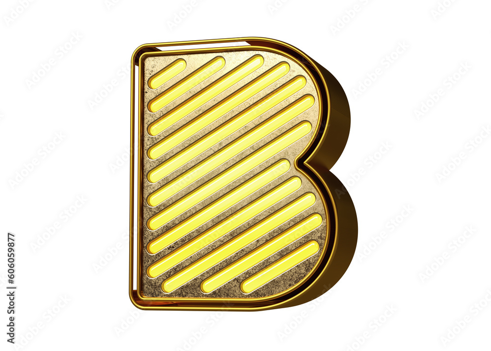 Poster bright gold display font letter b. flashing lettering for creating titles, ad headers and eye-catchi