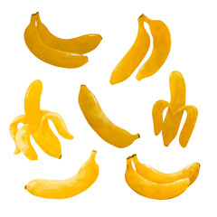 set of bananas isolated 