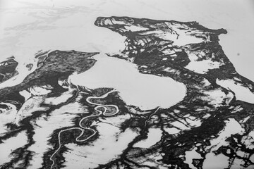Eisflächen Luftaufnahme von Nunavut in Kanada Nordamerika