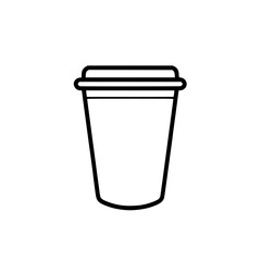 Plastic coffee cup vector illustration isolated on transparent background
