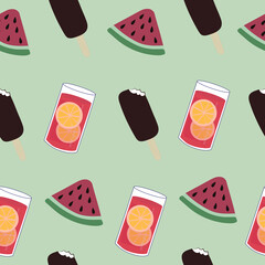 Tropical vacation concept. Pattern with summer elements