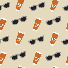 Tropical vacation concept. Pattern with summer elements