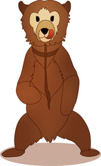 
Baby Bear Standing Up Vector Illustration, Bear Cub