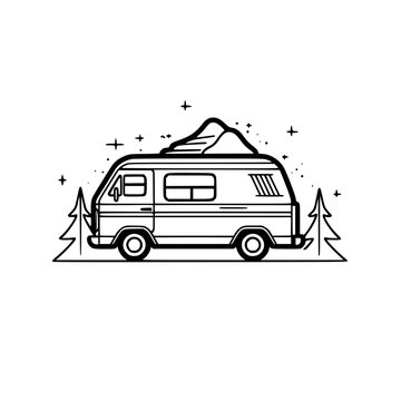 Caravan vector illustration isolated on transparent background