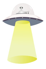 ufo with alien vector illustration © Krongkan