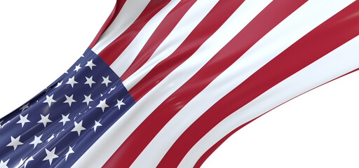 Fototapeta premium Powerful Patriotism: Striking 3D USA Flag Waves with Honor