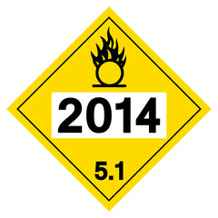 UN2014 Class 5.1 Hydrogen Peroxide Symbol Sign, Vector Illustration, Isolate On White Background, Label .EPS10