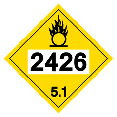 UN2426 Class 5.1 Ammonium nitrate Symbol Sign, Vector Illustration, Isolate On White Background, Label .EPS10