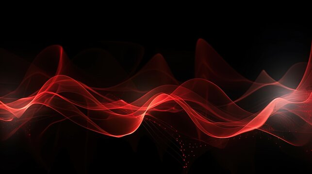  a black background with a red wave of light in the middle of the image and a black background with a red wave of light in the middle of the image.  generative ai