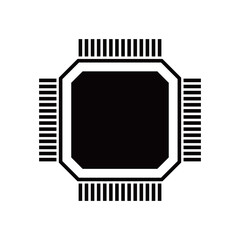 central processing unit icon design. microchip sign and symbol. computer element vector illustration.