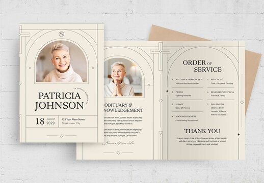 Funeral PRogram Brochure Layout