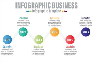 Abstract infographics number options template with Six 6 steps, with Six 6 label. Can be used for workflow layout, diagram, business step options, banner, web design.