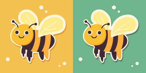 Cartoon bee. Character. Vector illustration.