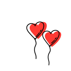 Obraz na płótnie Canvas romantic vector icon in doodle design