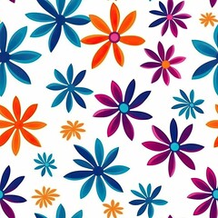 Fototapeta premium Fashionable pattern simple flower Floral seamless background for textiles, fabrics, covers, wallpapers, print, gift wrapping and scrapbooking