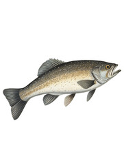 Fototapeta premium Prized Catch: A Stunning Full-Body Fish on a Transparent Background. Generative AI