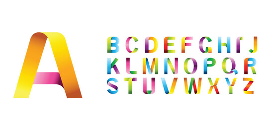 Gradient Colorful alphabets font type handwritten hand draw logo design
 - obrazy, fototapety, plakaty