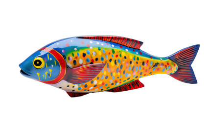 Prized Catch: A Stunning Full-Body Fish on a Transparent Background. Generative AI