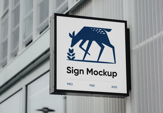 Square Sign Mockup