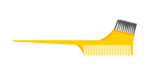 Hairdressers comb for hair care, tool with teeth and bristle brush for hair coloring - obrazy, fototapety, plakaty