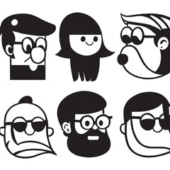 set of people design black