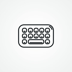 keyboard line icon. qwerty keyboard outline icon.