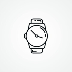 Watch line icon. Watch outline icon.