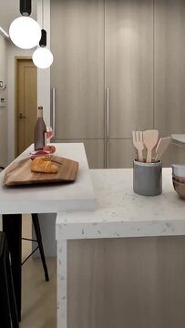 cocina americana abierta al salon con muebles de dise&ntilde;o 
