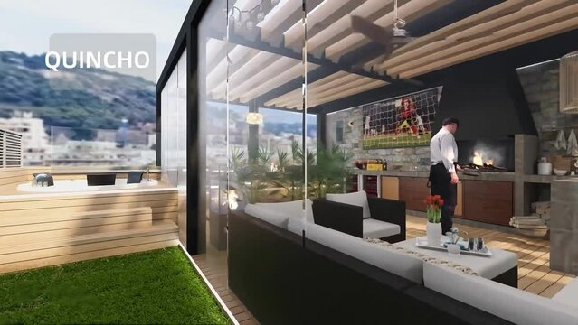 cocina asador con zona chili out y jacuzzi 