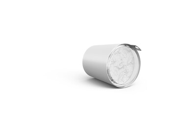 Cottage Cheese Cup Packing with Transparent Lid 3D Rendering