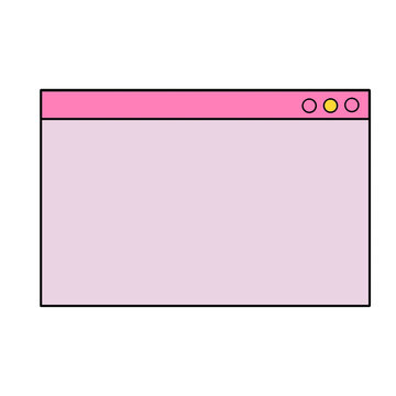 Window dialog box, email browser computer windows screen background illustration hand drawn pastel colors