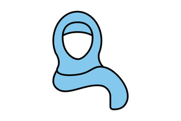 Saudi arab woman icon. middle eastern woman in head scarf, hijab traditional Arabic islam clothing used by muslim girl. Two tone icon style design. Simple vector design editable. EPS 10 and SVG files