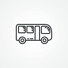 bus line icon. bus outline icon.