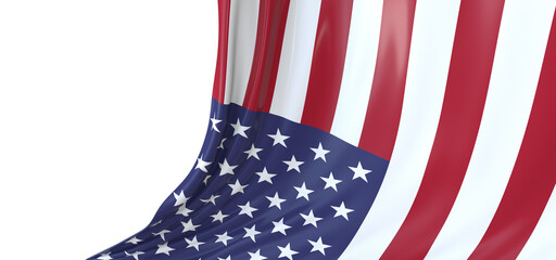 Obraz premium United States flag isolated on white banner