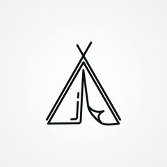 camping tent line icon. Tent Line Icon.