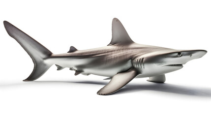 A hammerhead shark isolated on white background - Generative AI - obrazy, fototapety, plakaty